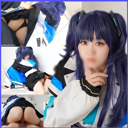 ブルアカ・ユウカのコスプレで着衣のまま大量膣内射精（ぶんコス）